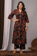 Noir Botanical Sanganeri Palazzo Set