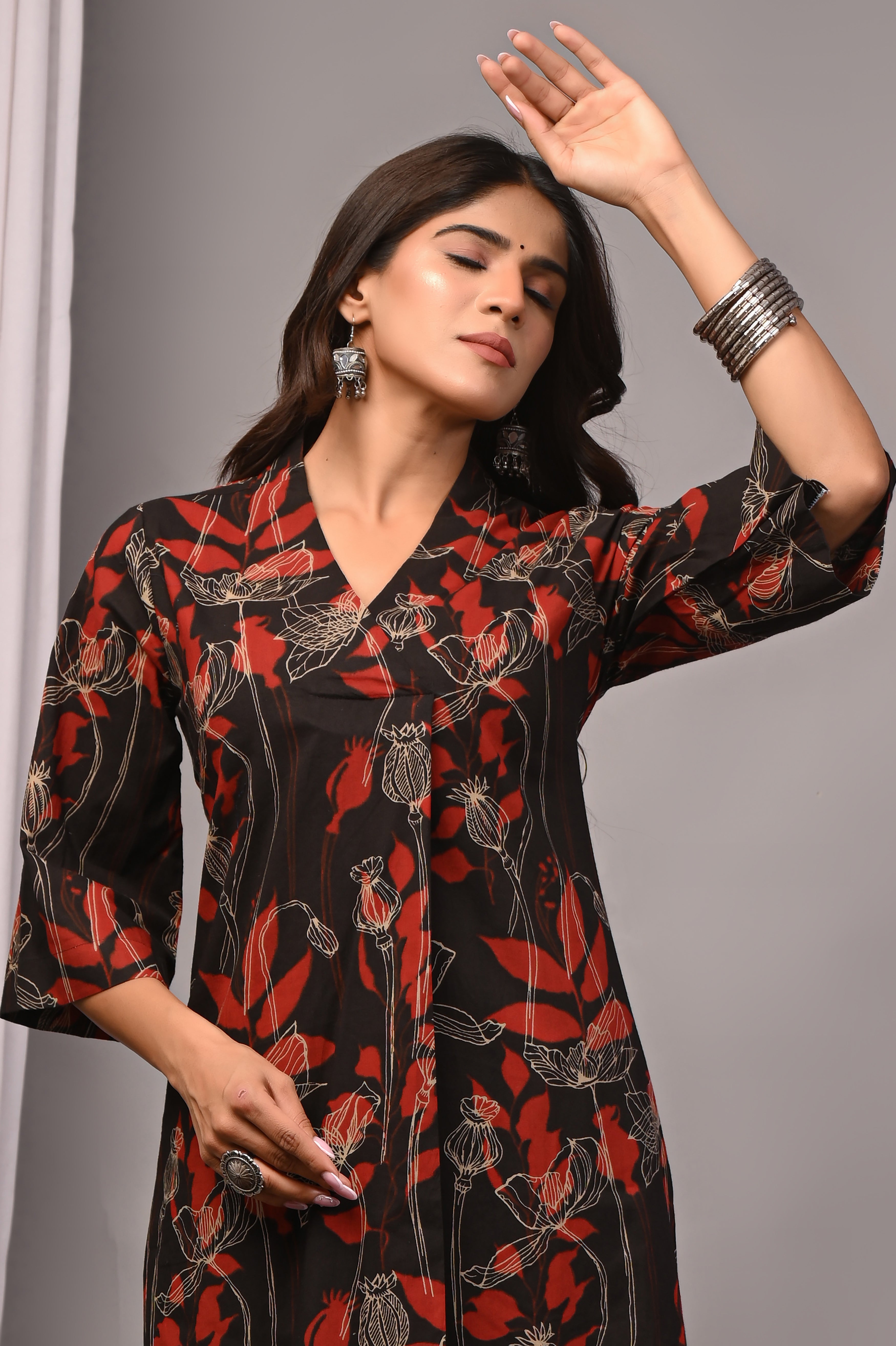 Noir Botanical Sanganeri Palazzo Set