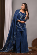 Sapphire Indigo Polka Dot Sharara Set