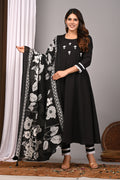 Noir Elegance Monochrome A-Line Sundress Set