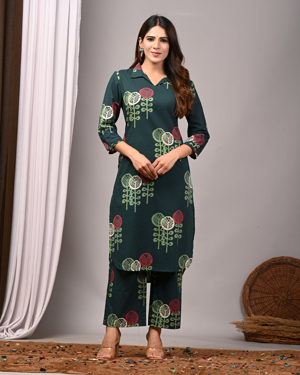 Emerald Garden Sanganeri Palazzo Set