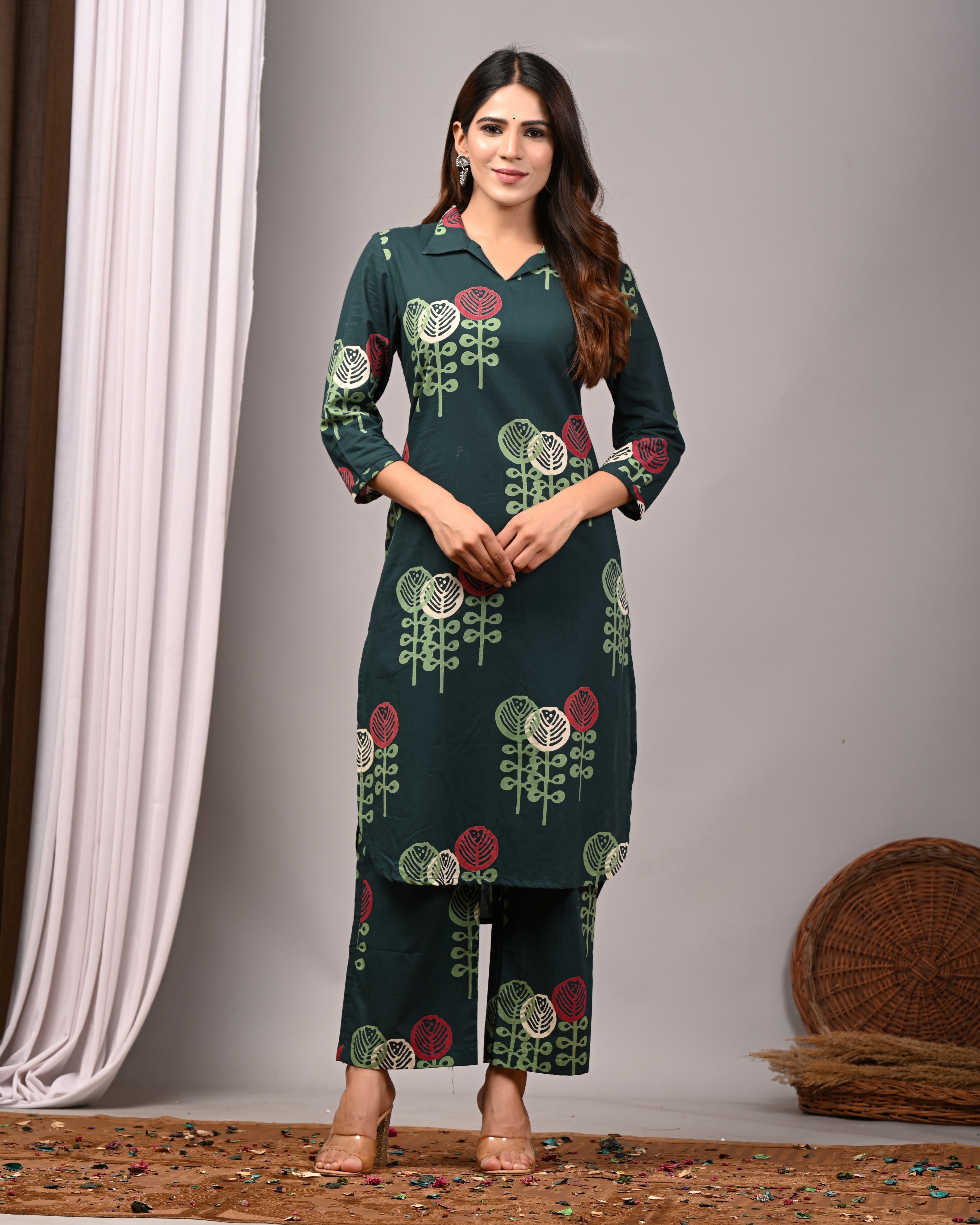 Emerald Garden Sanganeri Palazzo Set