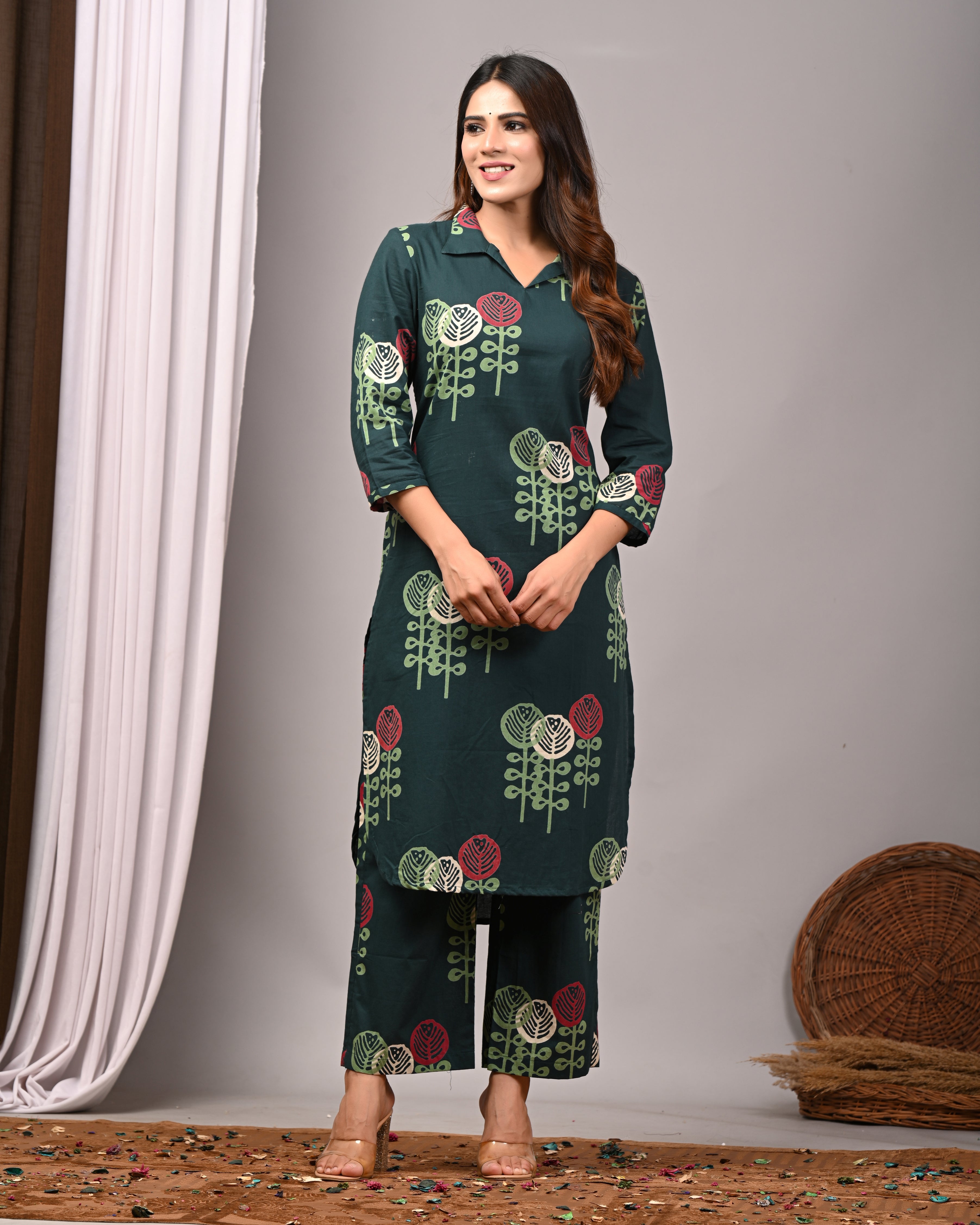 Emerald Garden Sanganeri Palazzo Set