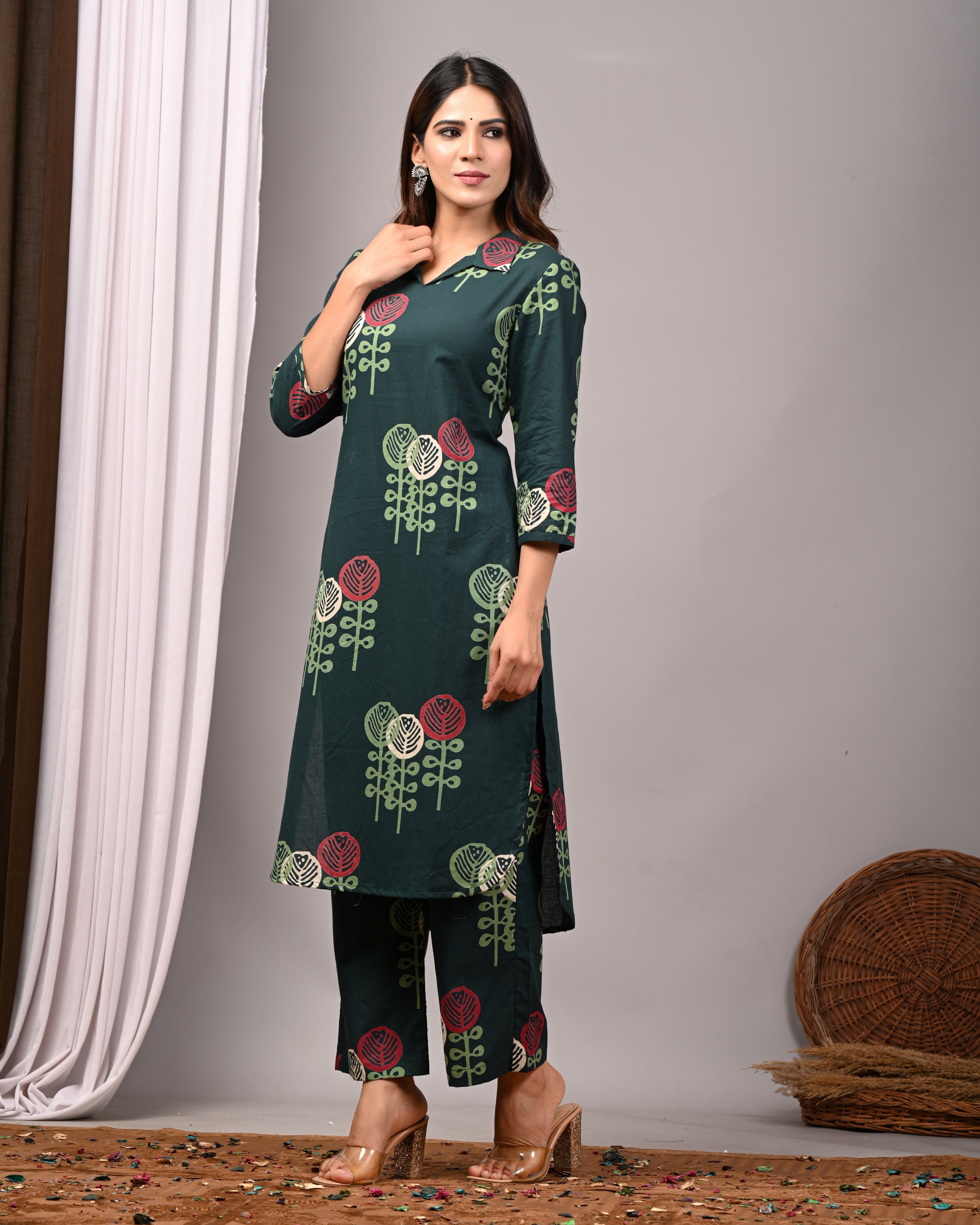 Emerald Garden Sanganeri Palazzo Set