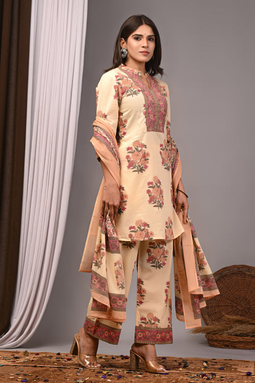 Apricot Blossom Sanganeri Palazzo Set