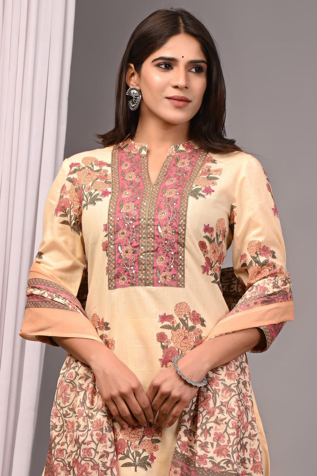 Apricot Blossom Sanganeri Palazzo Set