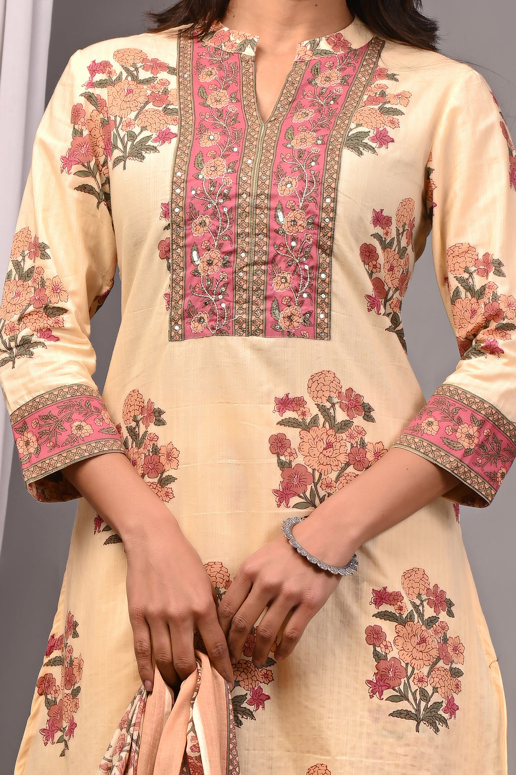 Apricot Blossom Sanganeri Palazzo Set
