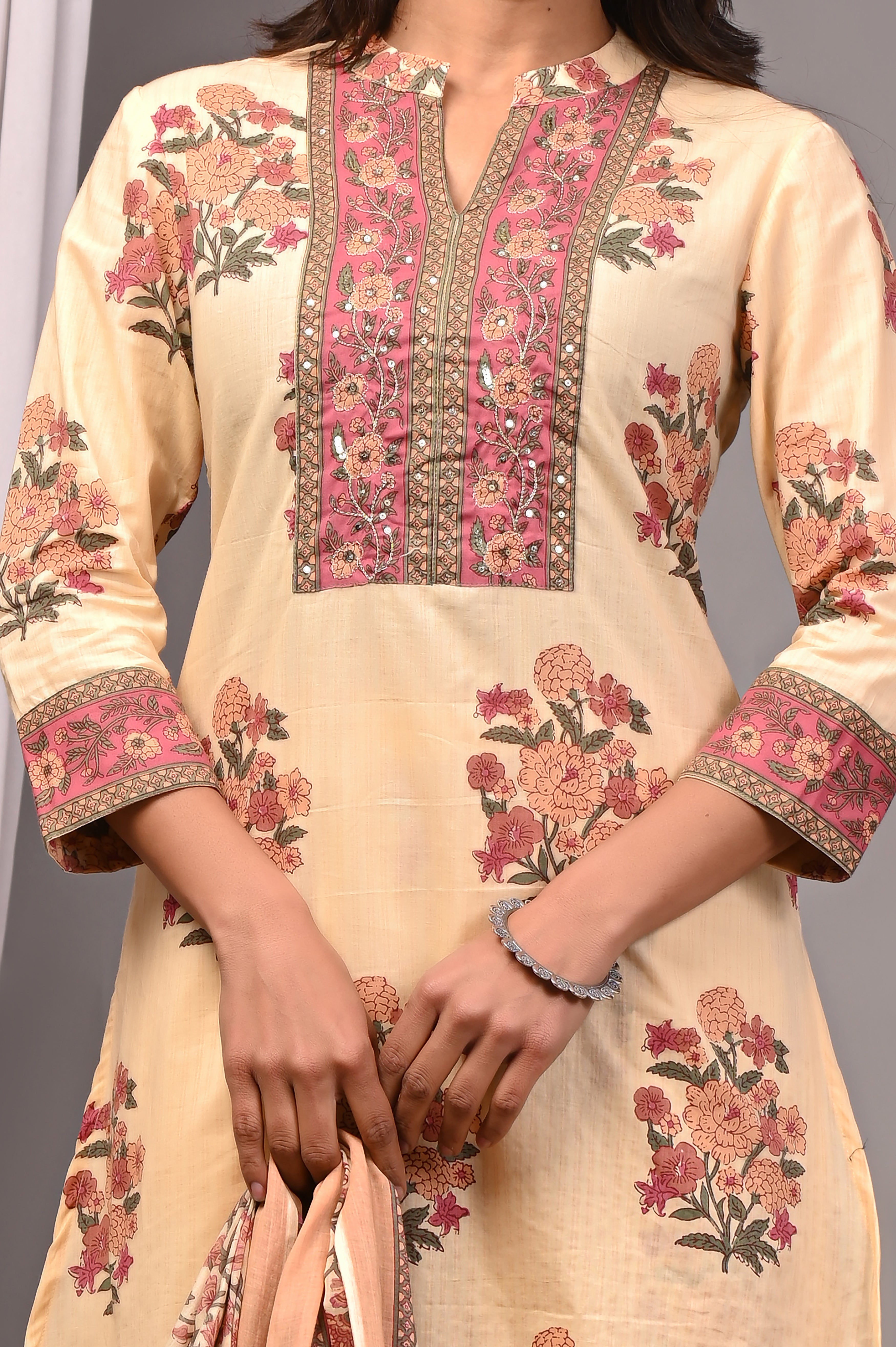Apricot Blossom Sanganeri Palazzo Set